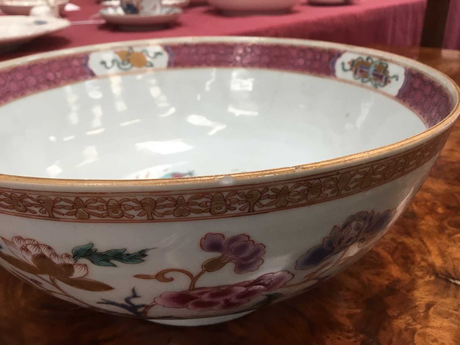 Chinese famille rose armorial porcelain bowl, circa 1728, with the arms of Tower, of Huntsmore Park, - Image 8 of 10