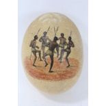 Antique painted ostrich egg