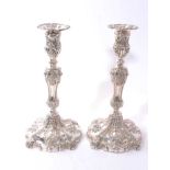 Pair of Old Sheffield Plate candlesticks possibly by T & J Creswick.