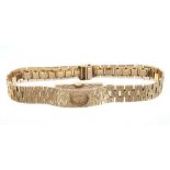 Ladies' Bueche-Girod 9ct gold wristwatch on integral gold bark-effect bracelet
