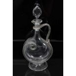 Unusual Victorian glass ewer with simulated rope handle