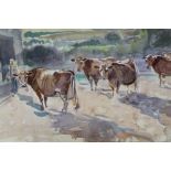Peter Partington, contemporary, collection of eight unframed works including cattle, wildfowl and ot
