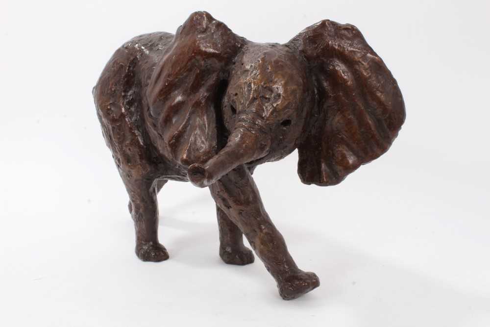 Margot Dent, contemporary, bronze resin sculpture of an elephant - Image 4 of 4