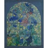 Ernest Charles Wallcousins (1883-1976) oil on board - Design for a stained glass window in the manne