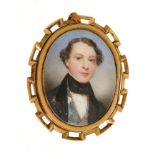Early Victorian portrait miniature by Francis Hargreaves