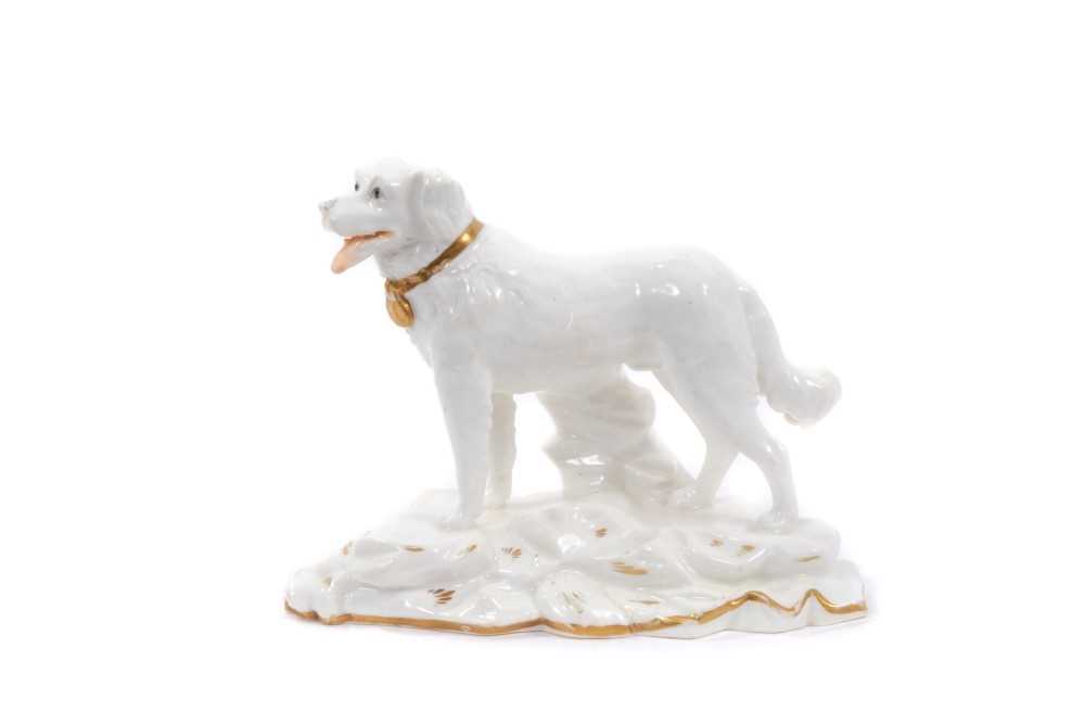 Minton model of a Newfoundland, circa 1830-40, sparsely decorated in gilt and enamels, illustrated i