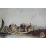East Anglian School, 19th century, pair of watercolours - Bourne and Stoke Bridges, in glazed frame
