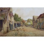 Thomas Pyne (1843-1935) watercolour - Old Stables of the Sun In, Dedham, signed, inscribed verso, in