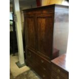 Good George III mahogany linen press