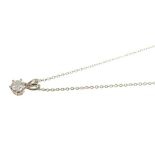 Diamond single stone pendant on chain