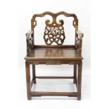 Good antique Chinese hardwood elbow chair.
