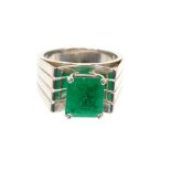 Art Deco style emerald ring