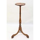 Late 18th / early 19th century Dutch walnut and floral marquetry inlaid candle stand