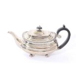 Squat silver teapot