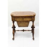 Fine quality Victorian figured walnut games/work table