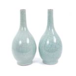 Pair of 19th century Chinese crackle ware vases