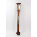 19th century oak stick barometer