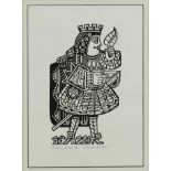 *Edward Bawden (1903-1989), linocut - Jack of Hearts, signed and numbered 8/25, 35 x 25cm