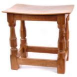 Mouseman oak stool