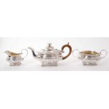 George IV silver 3 piece tea set