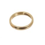 18ct gold wedding ring, Birmingham 1956, ring size M½-N.