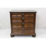 Charles II oak geometric chest of drawers