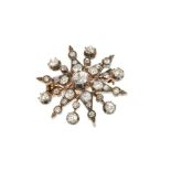 Late Victorian diamond snowflake pendant/brooch