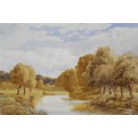 Thomas Pyne (1843-1935) pair of watercolours - Fenn Lane, Dedham and the River Stour at Dedham, both