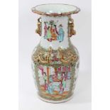 Late 19th century Chinese famille rose baluster vase, painted in the Canton style with figural scene
