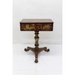 Good 19th century Chinese red lacquer work table
