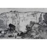 *Leonard Squirrell (1893-1979) etching - quarry