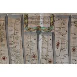 17th century map of Hertfordshire together with a ribbon map of Ipswich to Norwich (2)