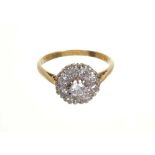 Gold diamond cluster ring