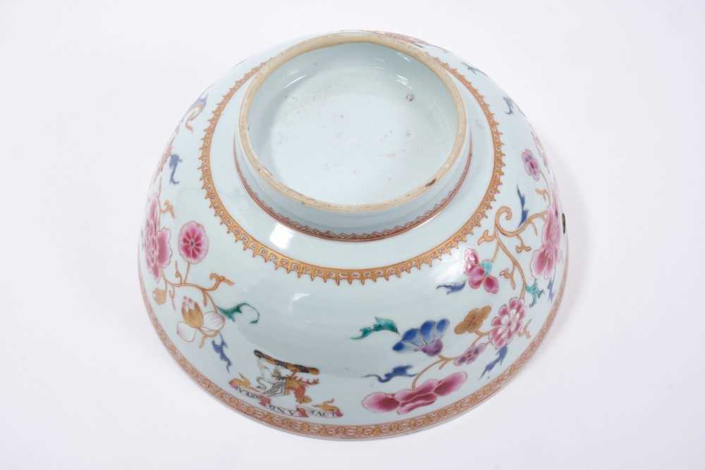 Chinese famille rose armorial porcelain bowl, circa 1728, with the arms of Tower, of Huntsmore Park, - Image 3 of 10