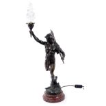 Emile Picault (1833-1915) late 19th / early 20th century bronze figural lamp