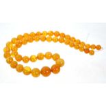 Old amber bead necklace