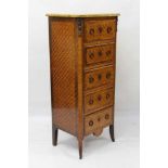 19th century French parquetry tall chest