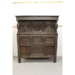 17th century and later carved oak court cupboard
