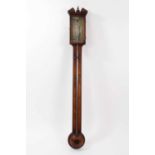 George III stick barometer by Manticha & Co. No.11 Ely Court, Holborn