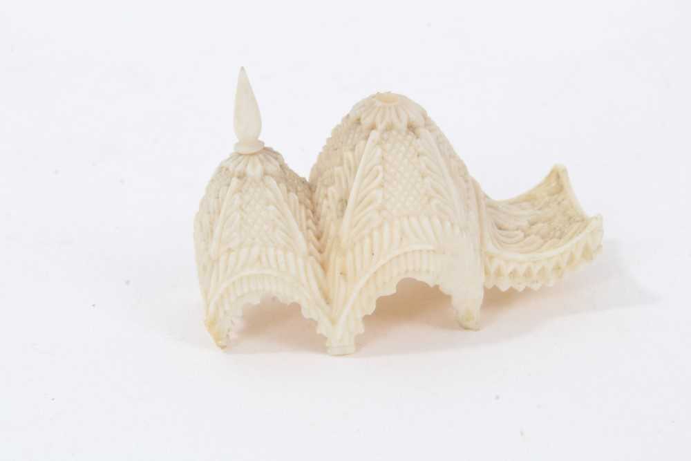 Early 20th century Indian carved ivory elephant and howdah - Image 6 of 8
