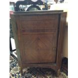 Pair of early 19th century French kingwood and parquetry inlaid corner cupboards