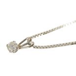 Diamond single stone pendant with a brilliant cut diamond estimated to weigh approximately 0.40cts o