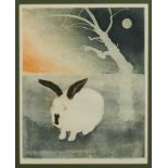 *Richard Bawden (b.1936), signed limited edition etching - a rabbit, ' Pink Eyes', 32/100, 35 x 25cm