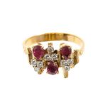 18ct gold ruby and diamond dress ring