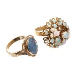 Two opal dress rings