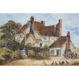 Mary Adams, 19th century watercolour - The Buck Horn Pub, Belstead, in glazed gilt frame,