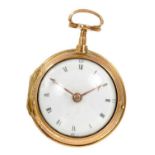 George III pair case pocket watch by John Rentnow, possibly for the American market.