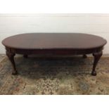 1920s mahogany extending dining table with two additional leaves