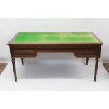 Good late 19th century French walnut desk