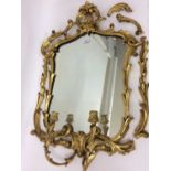 Early 19th century gilt framed girandole mirror